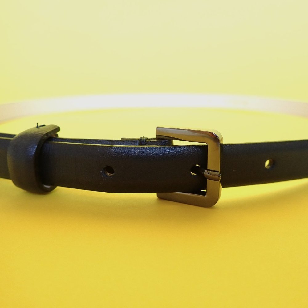 MaxMara Skinny Leather Belt Navy Blue